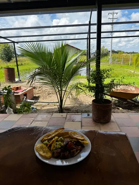 Plato de asado con patacón
